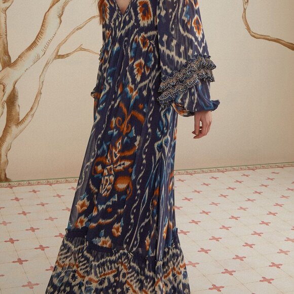 Farm Rio Pineapple Ikat-Inspired Maxi Dress - Picture 11 of 13